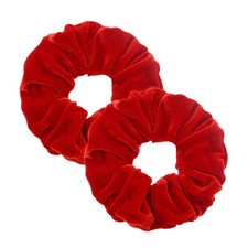 2 Pcs Red Color Large Size Scrunchies for Hair 1 Count Pack of 2 , 2
