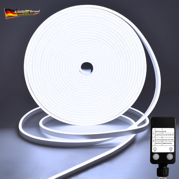 Cciland Neon LED Strip 10M, 24V RGB Neon Streifen Mit Fernbedienung APP | Steuer-image
