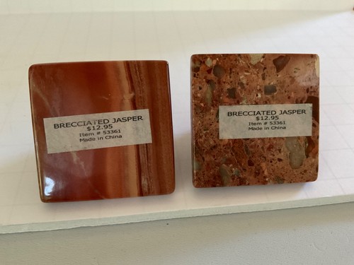 Lot of 2 Brecciated Jasper Stone Minerals Healing Point Pyramid - Picture 4 of 4