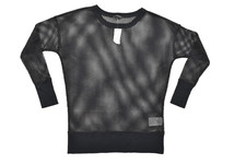 Banana Republic Women S Black Open Mesh Long Sleeve Crewneck Pullover Top NWT