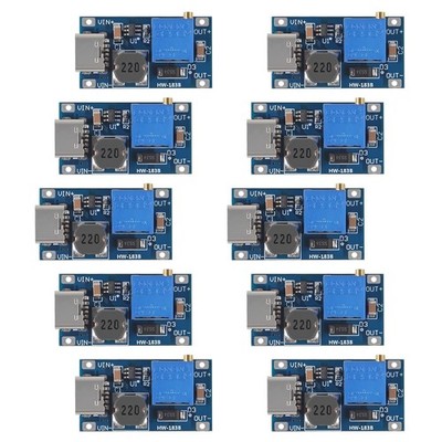AITRIP 10 Stück Typ-C DC Boost Modul - Einstellbarer Step-Up Konverter 2A