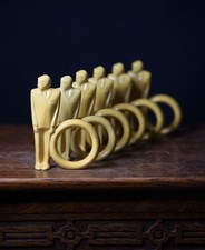 Vintage Napkin Rings Set 6 Figural People Mid Century Style Holders