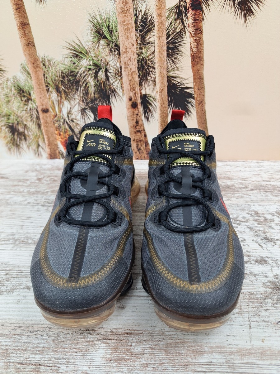 Nike Air Vapormax 2019 Metallic Gold Black Red Sneakers Women's