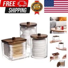 Qtips Holder Bathroom Container, 10 OZ Cotton Ball/Swabs Dispenser, Apothecar...