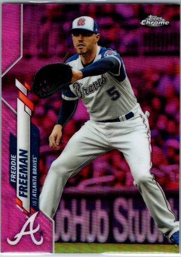2020 Topps Chrome Baseball - #131 Freddie Freeman Pink Refractor