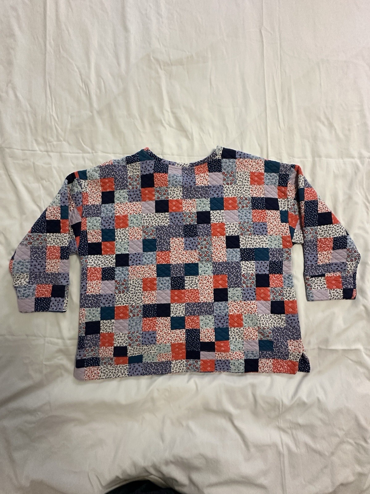 Lands End Quilted Patchwork Pullover Sweatshirt T… - image 8