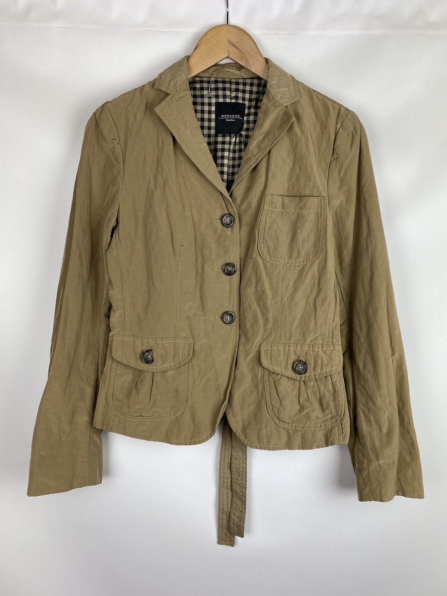 Weekend Max Mara ladies nylon belted blazer jacket size US 6