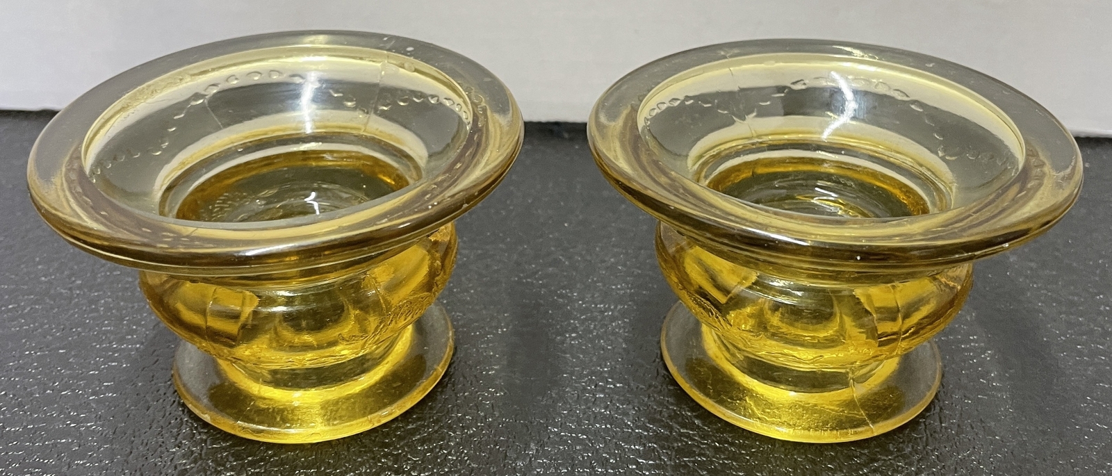 Federal Glass MADRID Amber Vintage Depression Glass Candle Stick