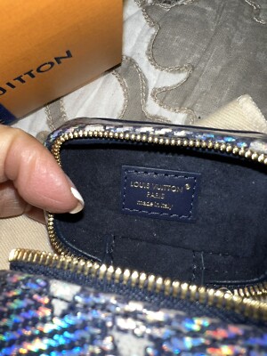 Brand New Louis Vuitton Blue Micro Vanity Pouch Bag Key Charm | eBay