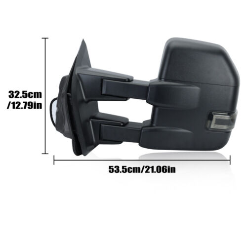 For 2015-2021 Ford F150 Black Side Tow Mirror Turn Signal Heated 8Pin Left+Right - Picture 3 of 13