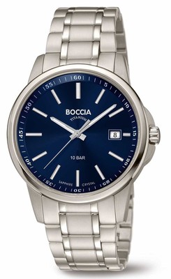 Boccia Titanium 3633-04 Herrenuhr Titan mit ultrakratzfestem Saphirglas Dunke...