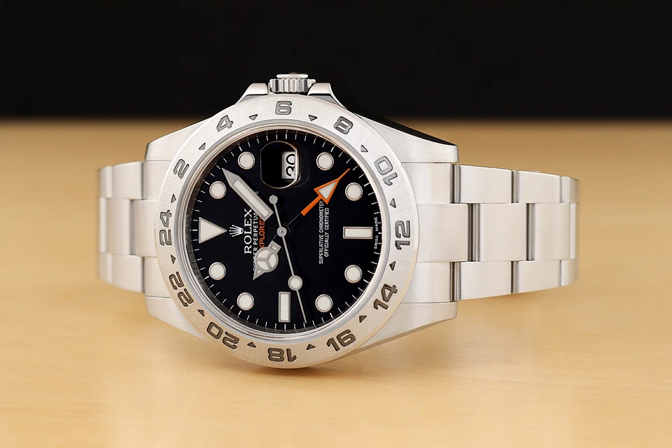 2014 Karte Rolex 216570 Explorer II 42MM Schwarz Dial Gmt Stahl Automatisch Uhr - Bild 2 von 4