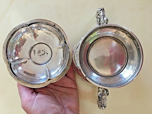 ANTIQUE XVIII CENTURY ENGLAND STERLING SILVER PORRINGER & SUGAR & SAUCE BOWL - Picture 6 of 9