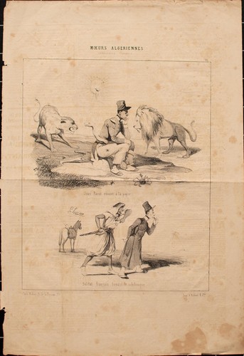 Algerien Humoristische Darstellung franz. Karikatur sign. Cham Lithografie 1844 - 第 3/4 張圖片