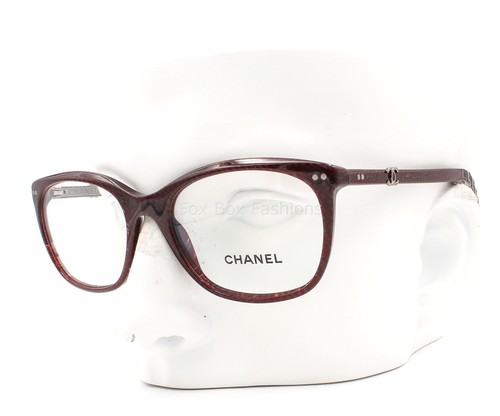 Chanel 3252 1410 Eyeglasses Glasses Dark Red Gray Mix / Silver CC 51mm (Small)