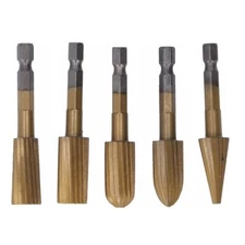 5Pcs Rotary File Cutting Burrs Hex Shank Double Cut Metal Grinder Drill Bit C576