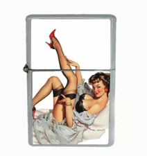 Classic Pin Up Leg Up Rs1 Flip Top Oil Lighter Windproof 