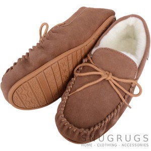 mens suede slippers with hard soles