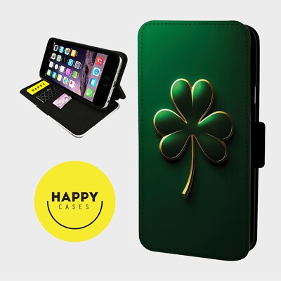 ELEGANTE GOLDEN SHAMROCK - Kunstleder Flip Handyhülle - iPhone/Samsung