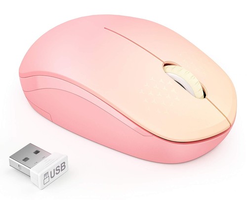 Wireless Mouse 2.4G Noiseless Mouse with USB Receiver Portable Computer ...