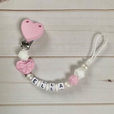 Nuckelkette Silicone Name Pacifier Chain Pink Girl