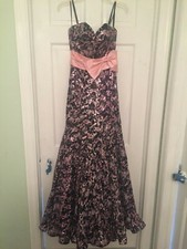 Tony Bowls Paris Gown Pink/Gray/Black/White Size 6