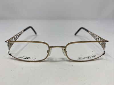Spicy Eyes Italy SE 396 ARA 49-18-135 Gold Metal Full Rim Eyeglasses Frame /N74