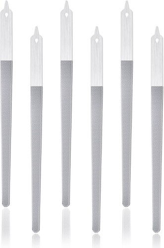 6Pcs Diamond Deb Nail File Metal Nail File with Sharp Pointed Tip, Stainless St