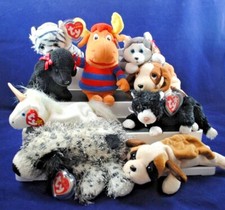 Various TY BEANIE BABY Retired CATS DOGS UNICORN ELK +Other WILD ANIMALS Mix Lot