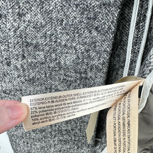 Massimo Dutti Sweater Vest Womens Small Gray White Wool Blend Cardigan Crew Neck - Picture 8 of 9
