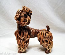 SCULPTURE céramique XXè signée PR CHIEN CANICHE ROYAL DOG POODLE h21cm