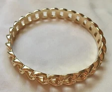 HSN R.J. Graziano Megawatt Metals Gold tone Narrow Curb Bangle Bracelet