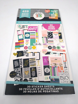 The Happy Planner Color Story BIG Sticker Book 459 Pieces 30 Sheets Planner Deco