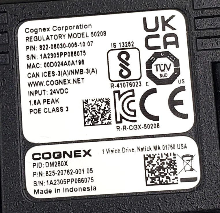 Cognex DM280-X DataMan 280 Series Code Reader DMR-280X w