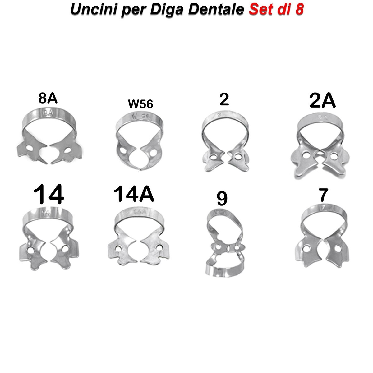 Set di morsetti per k diga in gomma dentale Set Set di morsetti per k diga in gomma dentale Set