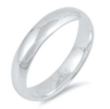 New Solid 925 Sterling Silver 4mm Wedding Band Ring size 13 For Men or Women USA