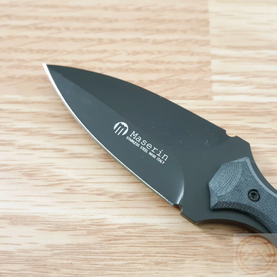Cuchillo de cuello fijo Maserin 2,75" Bohler N690 hoja de punta de lanza de acero mango G10 Foto 2 de 4