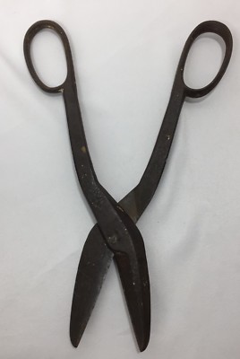Vintage Cast Iron Shears Snips Scissors 13'' Heavy Primitive 