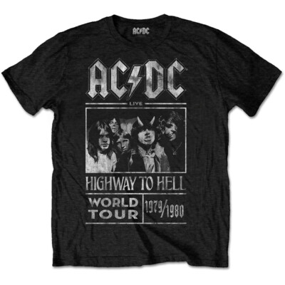 ACDC Highway To Hell World Tour 1979/80 Official Merchandise T-Shirt NEU