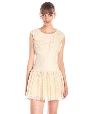 white christmas dresses Diana Drop Waist Dress, in White Lovely Lace, Size: XL main image 0