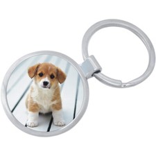Corgi Puppy Dog Keychain - Includes 1.25 Inch Loop for Keys or Backpack