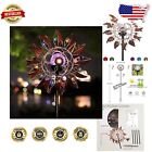 Color-Changing Solar Wind Spinner with Durable Bronze Finish for Garden Beauty