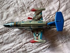 Vintage Airplane Wind Up Tin Metal Toy MTU Korea