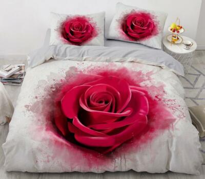 3D Aquarell Rose NAM91999 Bett Kissenbezüge Decke Bettdecke Abdeckung Set Fay
