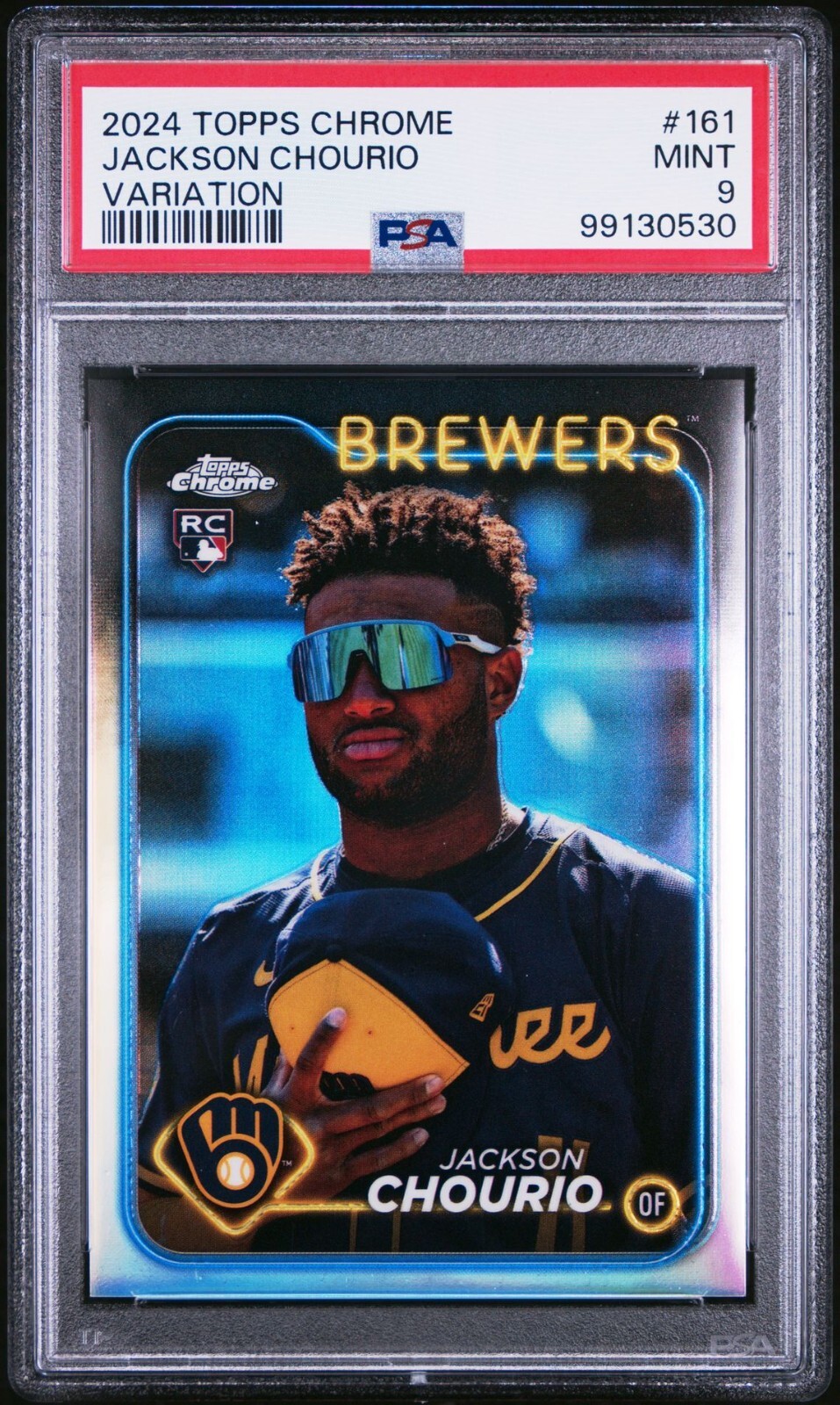 2024 Topps Chrome Variation #161 Jackson Chourio RC Rookie PSA 9