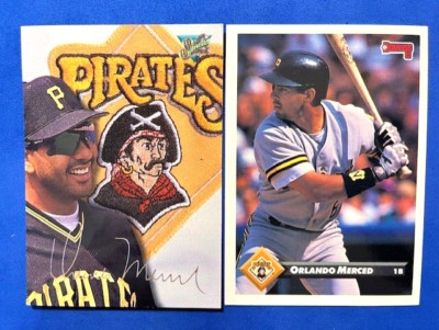 MLB - Orlando Merced 1993 Leaf Studio & 1993 Donruss Baseball - Pirates