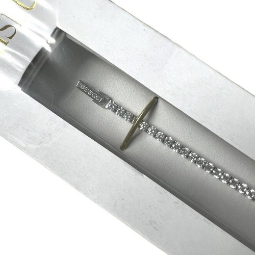 New Crislu Tennis Bracelet & Solitare Stud Earrings CZ GiftSet in Box White Gold - Picture 4 of 8