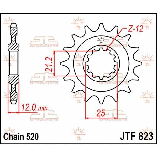 Husqvarna TC 500 AC 1985-1986 JT Natural Front Sprocket 15T 520 JTF823.15 — 第 2/4 张图片
