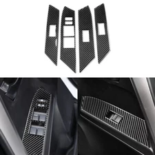 For Toyota RAV4 15-19 Interior Window Lift Switch Panel Cover Carbon Fiber Trim
