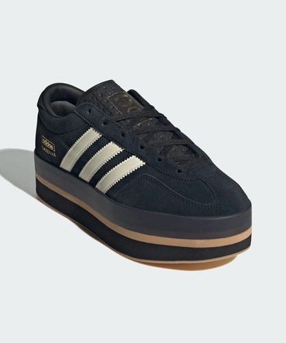 adidas Originals GAZELLE STACK JS0239 Core Black Cream White Gum Women Sneaker - Picture 4 of 7